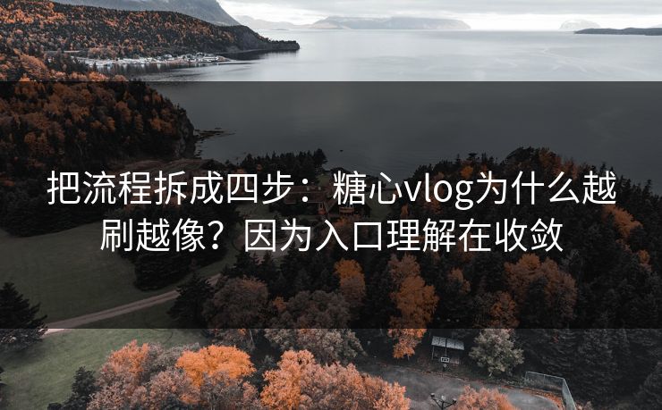 把流程拆成四步:糖心vlog为什么越刷越像?因为入口理解在收敛 把流程拆成四步:糖心vlog为什么越刷越像?因为入口理解在收敛